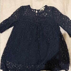 Anthropologie Navy Lace Girls' Formal Dress